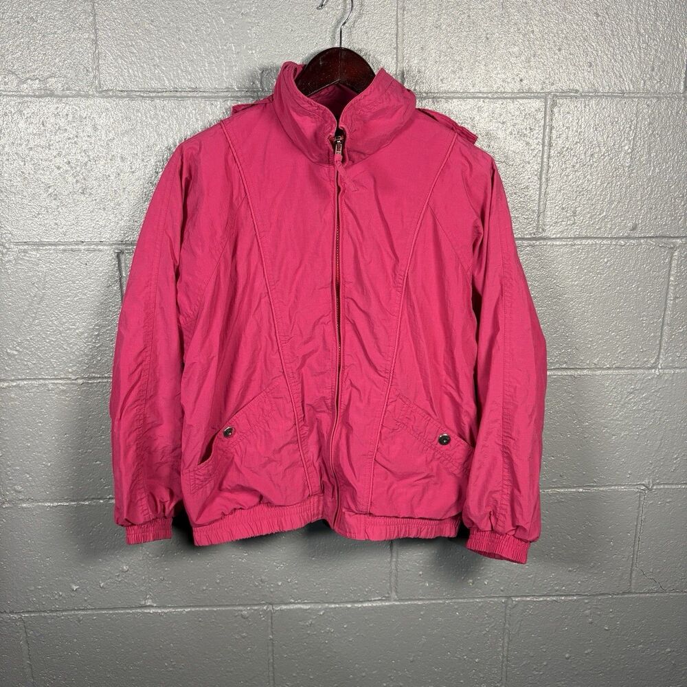 Vintage Pacific Trail Rain Jacket Women's S Pink Lightweight Windbreaker Y2K